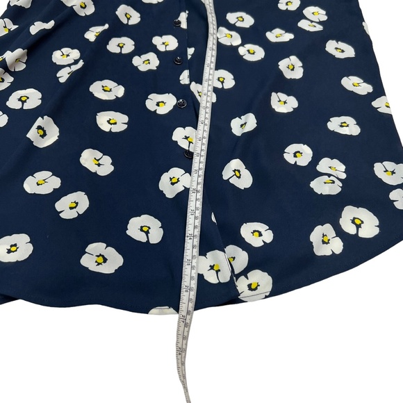 CAbi #5705 Navy Floral Button UP Blouse Size S - Picture 8 of 11